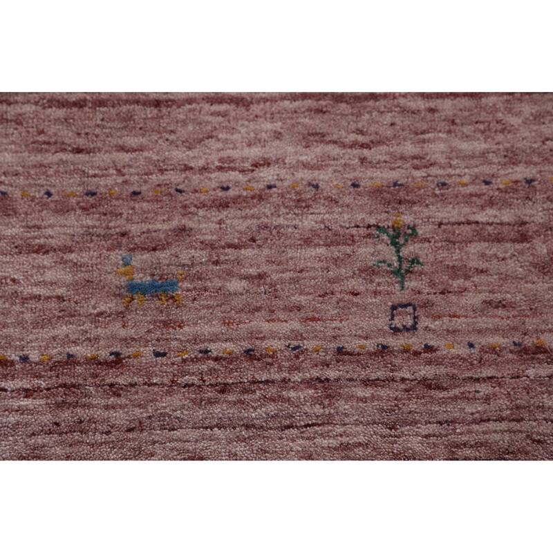 Hand Knotted Oriental 100% Wool Carpet Tribal Animal Pictorial Multi-Colored Gabbeh Area Rug - 10' 8'' X 7' 10''