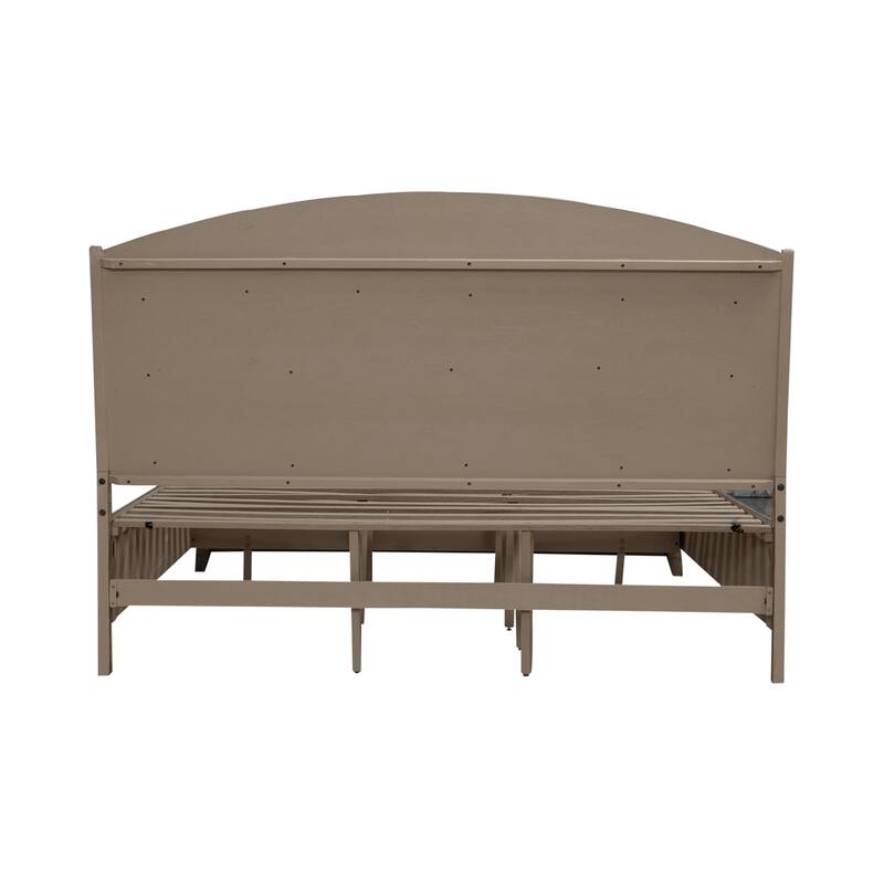 Avalon Burnished Beige Oak Queen Upholstered Storage Bed Bedroom Set
