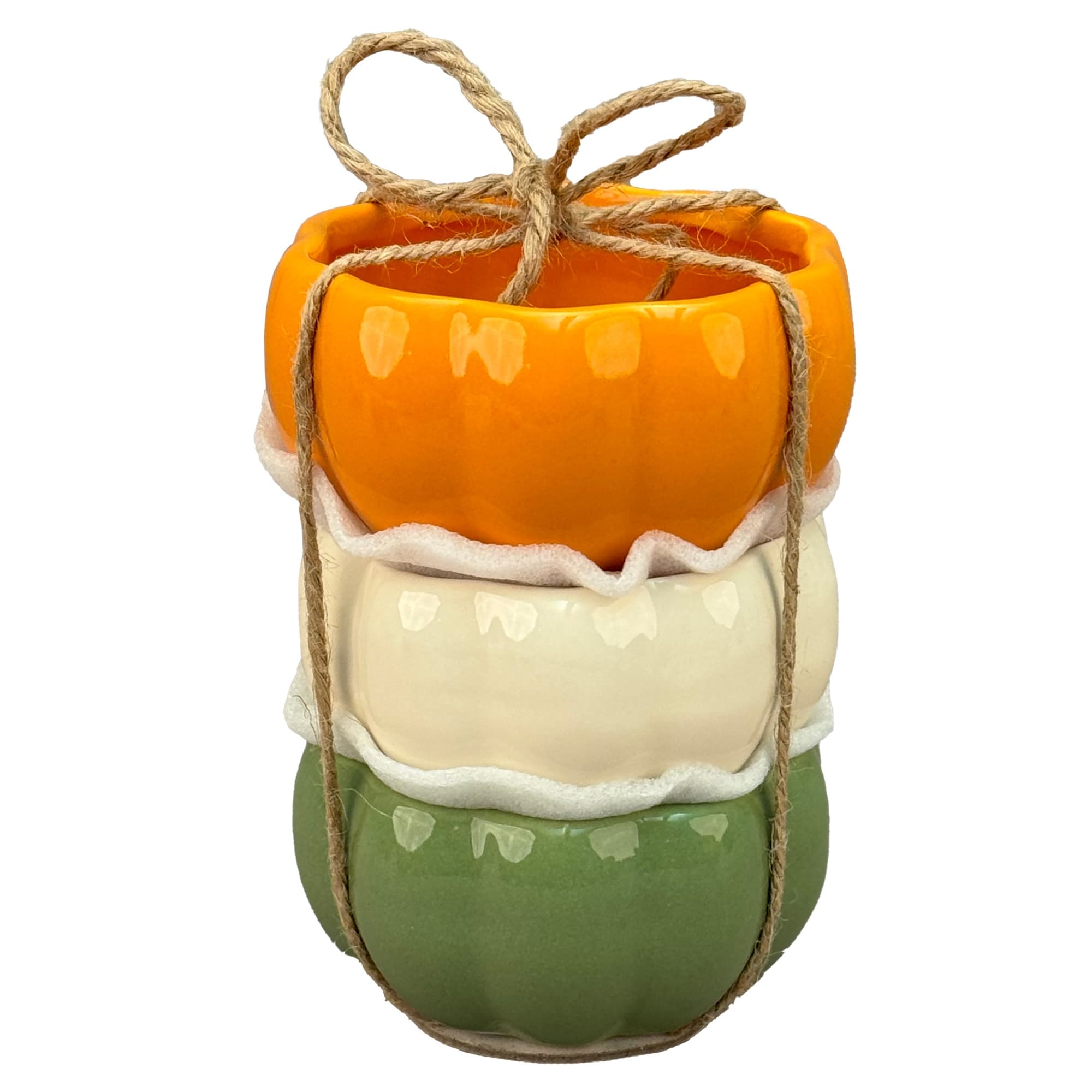 BIA Cordon Set of 3 Bleu Pumpkin Bowls - 5.15 in