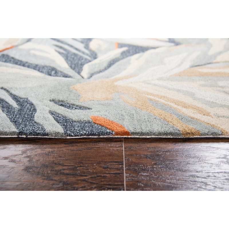 Alora Decor Lapis Brown, Grey, and Cream Hand-tufted Wool Blend Rug