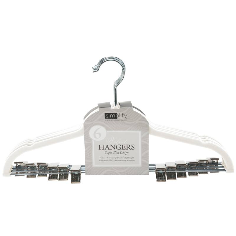 Simplify 24 Pack Velvet Hangers with Clips