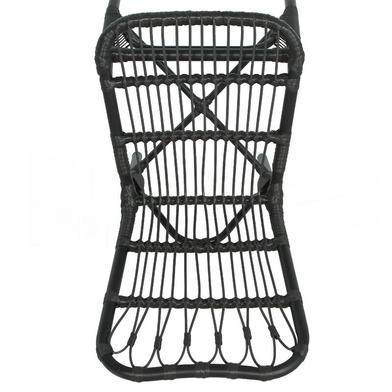 Outdoor PE Wicker Patio Dining Chairs Set of 2