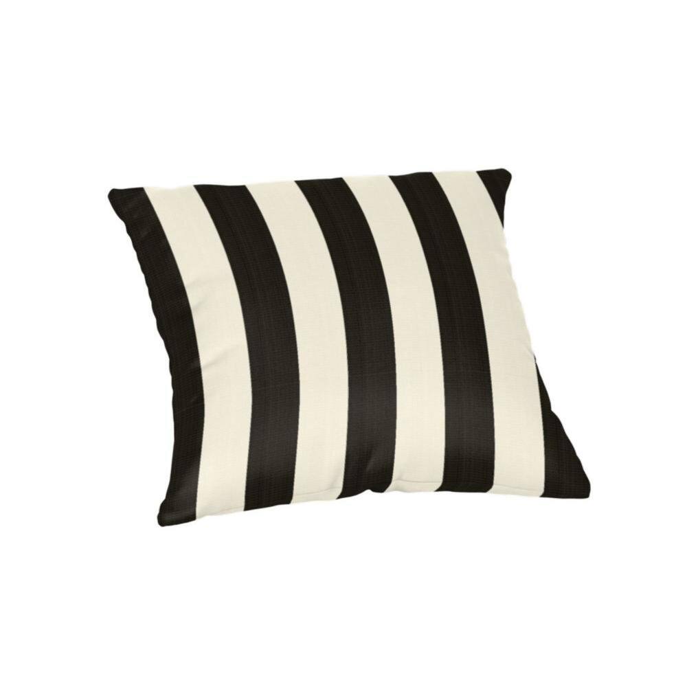 Sunbrella Stripe Fabric 1-Piece Indoor/Outdoor Square Throw Pillow, 18"W x 18"L