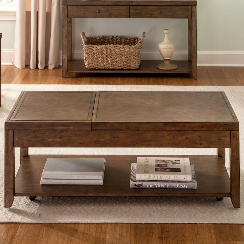 Mitchell Nutmeg Cocktail Table - Nutmeg - Wood/Veneer