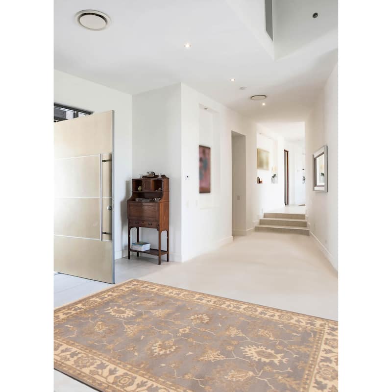 ECARPETGALLERY Hand-knotted Royal Oushak Grey Wool Rug - 4'0 x 5'11
