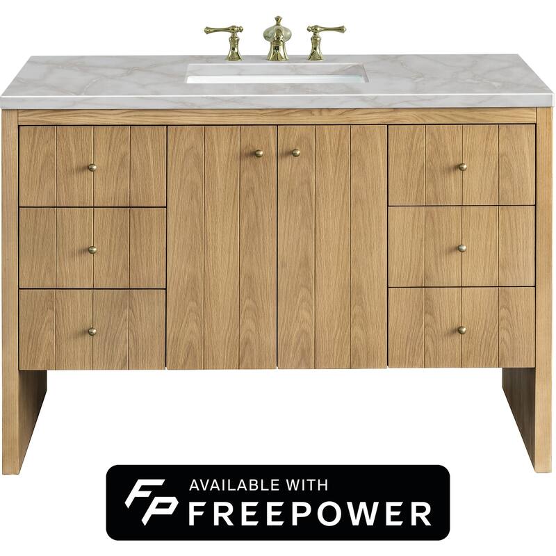 James Martin Vanities 435-V48-FVSL Hudson 48" Free Standing Single - Light Natural Oak - Oak Finish