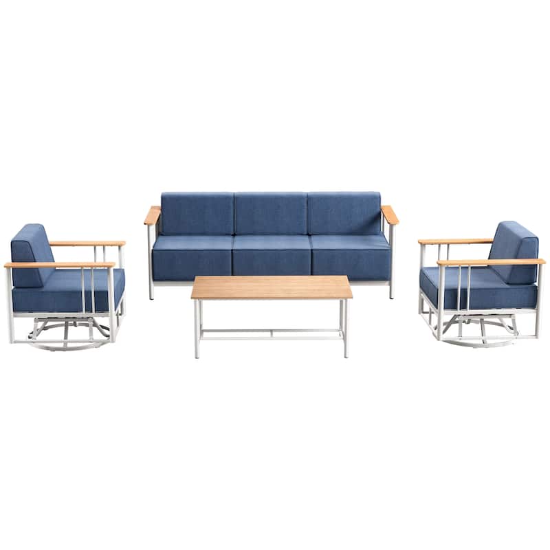 Pocassy 4PCS Sofa Swivel Chair with Table
