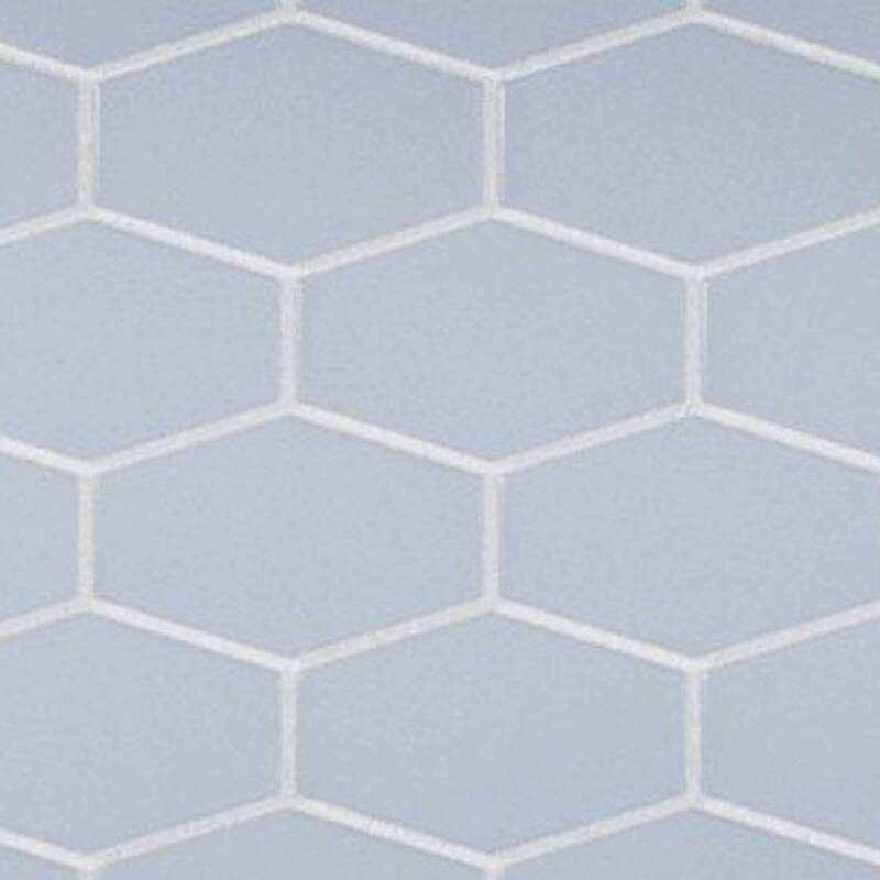 Cruz Bay Studio MKT2872 Long Hex - 11" x 11" Geometric Floor and Wall - Caribbean Blue Matte