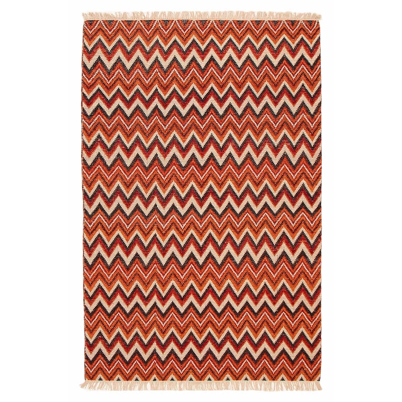 Ankara FW Red Kilim 5'1" x 8'1" - 5'1 x 8'1 - Red - 5'1 x 8'1