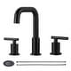 preview thumbnail 37 of 42, WOWOW 8-inch Dual Handle Widespread Bathroom Faucet Matte Black