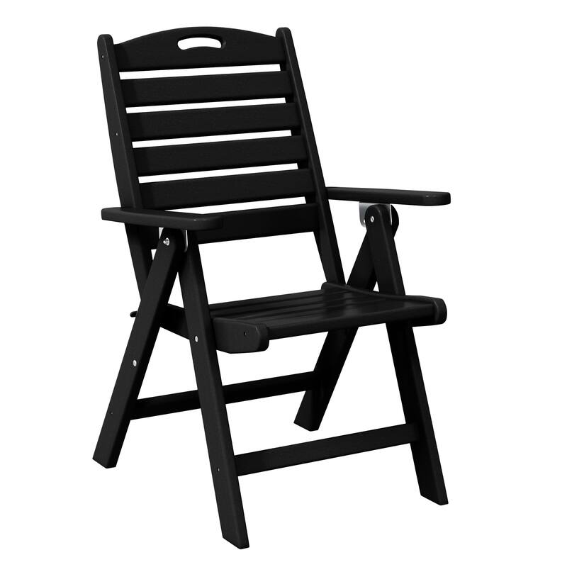 Laguna 7-Piece Rectangular Table Folding Highback Chair Dining Set