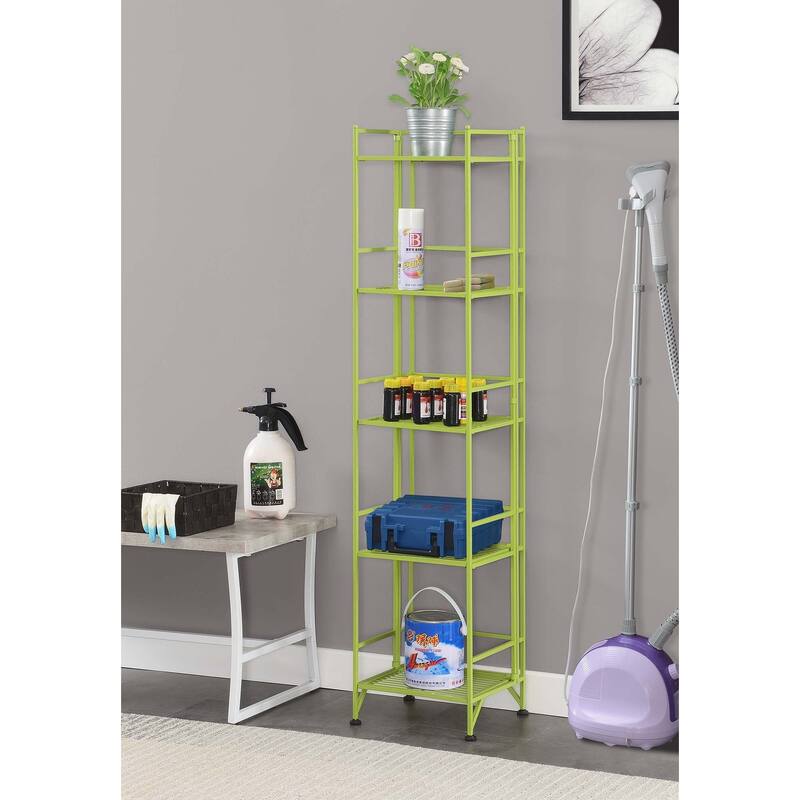 Convenience Concepts Xtra Storage 5 Tier Folding Metal Shelf - Lime