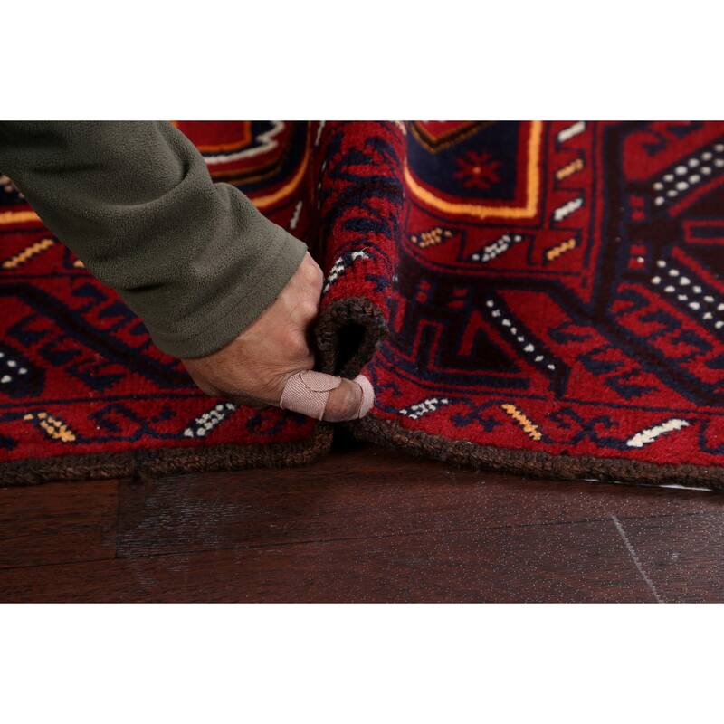 Geometric Traditional Persian Balouch Area Rug Handmade Wool Carpet - 3'4" x 6'5"