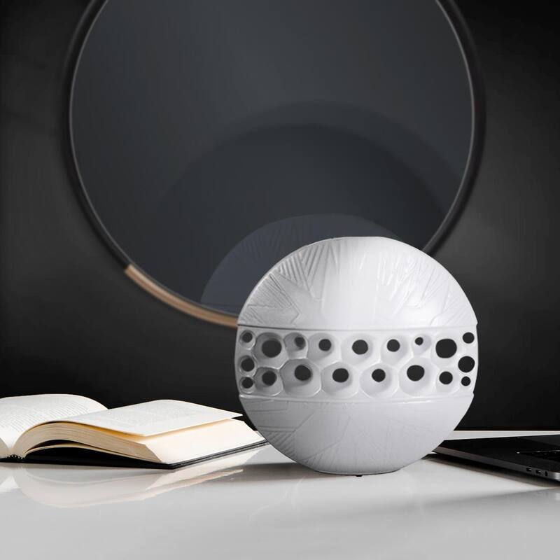 Allan Andrews Contemporary Matte White Ceramic Moon Vase