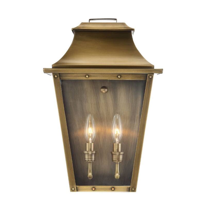 2-Light Pocket Wall Light with Tapered Clear Glass and Metal Frame - 7.75” x 11” x 17.25”