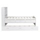 preview thumbnail 5 of 9, Twin Size Platform Bed with Storage Headboard & 3 Drawers, Wooden Bedframe w/ Twin Size Trundle & Charging Station-Antique Brown