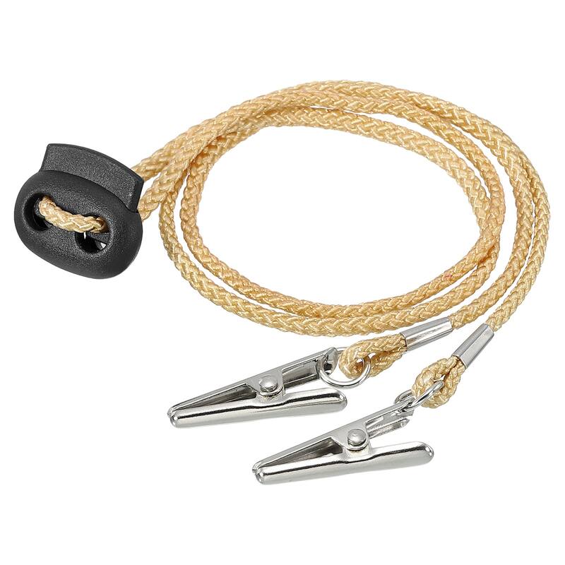 12.8" Napkin Chain Adjustable Bib Holder Chain Sun Hat Strap Cord Lanyard, Beige