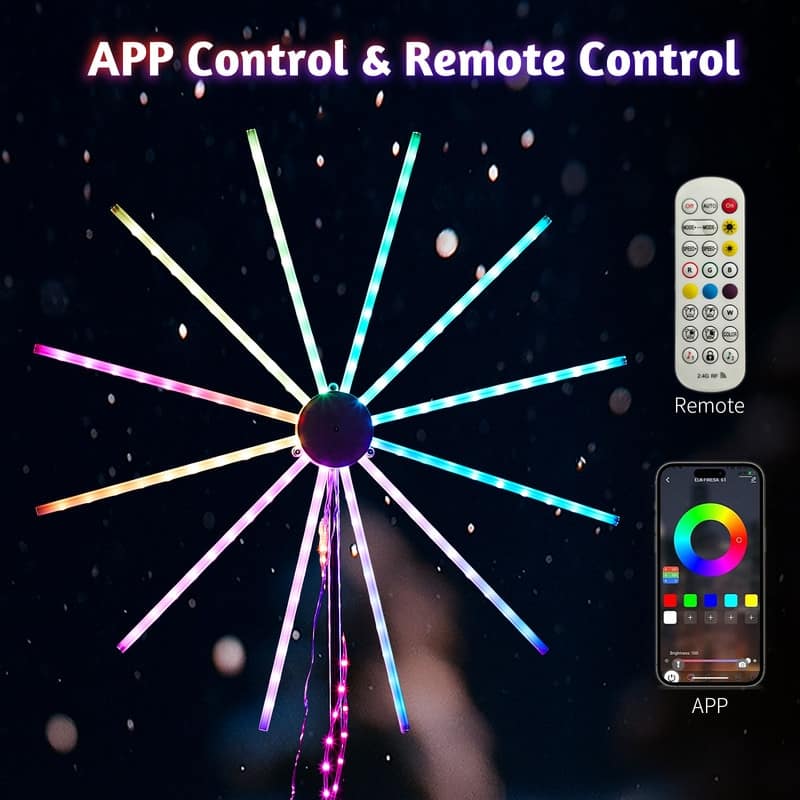 8.3FT Lighted Firework Windmill-Shaped Light with Stand Christmas Decorations