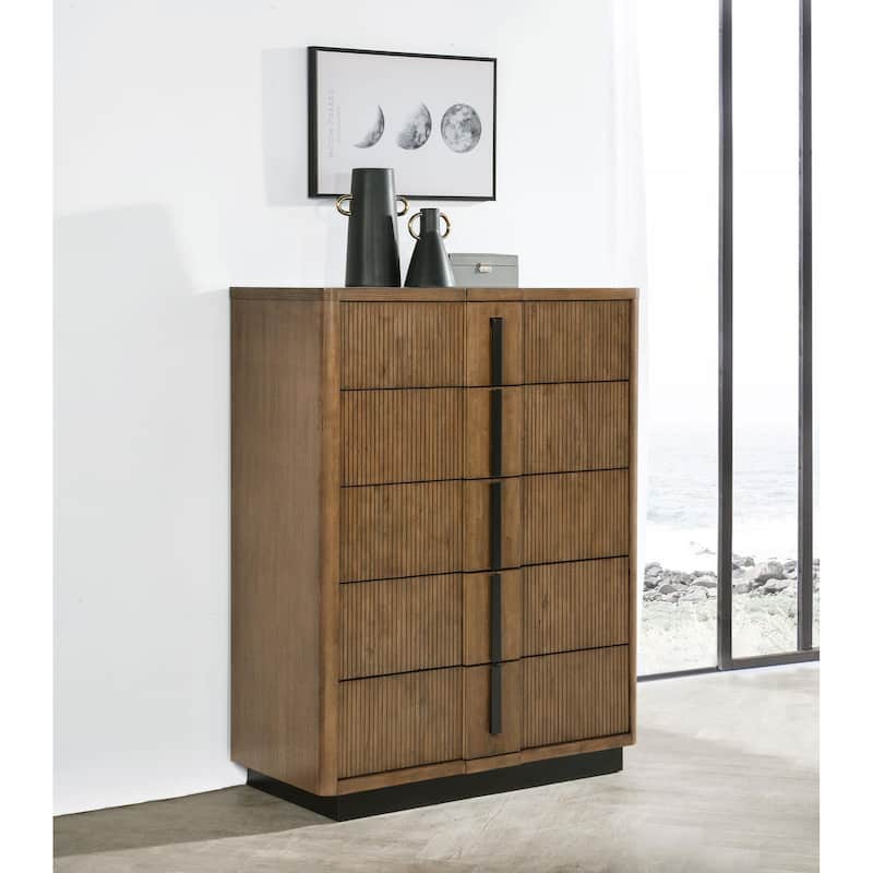 Terrace 5-drawer Chest of Drawers Ash Brown - Ash Brown