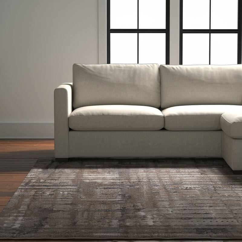 HomeRoots Abstract Industrial Rectangle Area Rug - 180.00 in. x 144.00 in.  x 1.00 in.