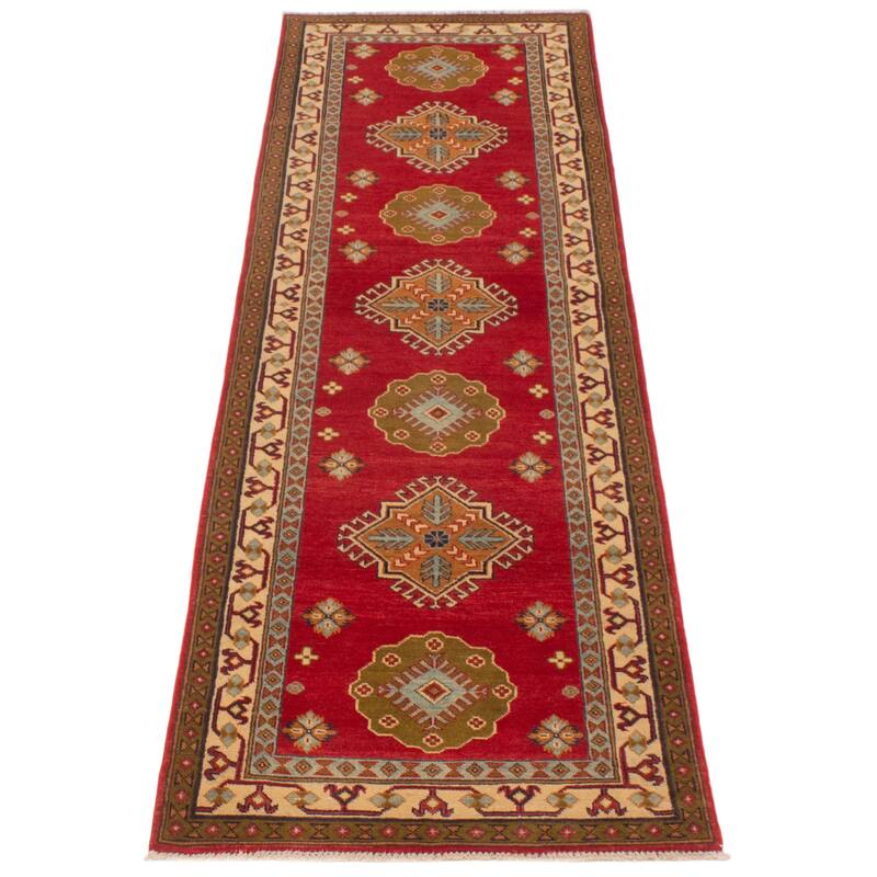 ECARPETGALLERY Hand-knotted Finest Ghazni Red Wool Rug - 2'10 x 9'6