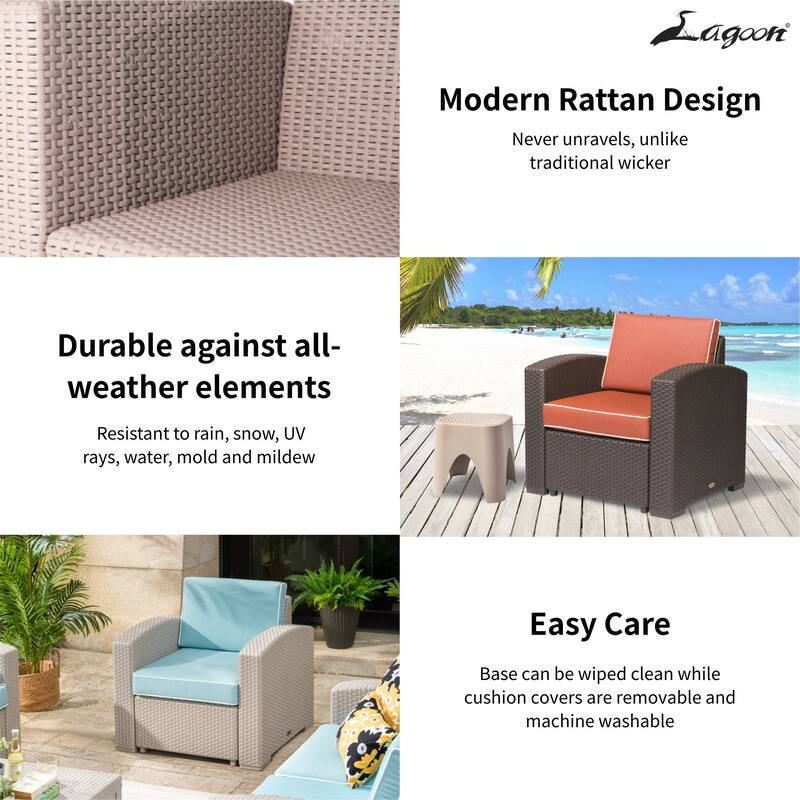 Magnolia Resin All-Weather Club Chair with Cushions