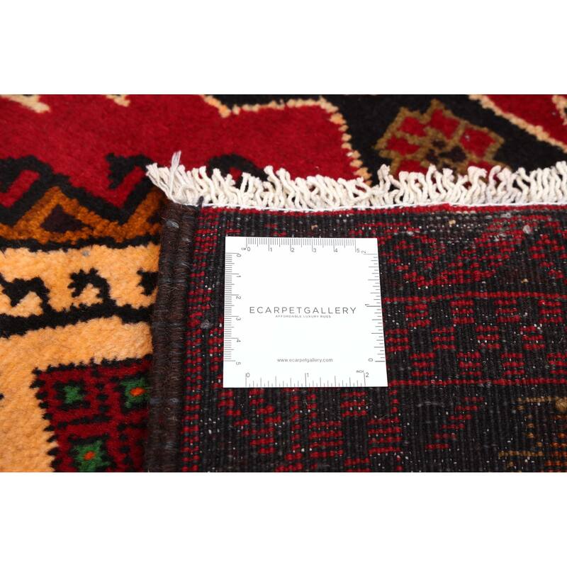 ECARPETGALLERY Hand-knotted Teimani Red Wool Rug - 3'8 x 6'9