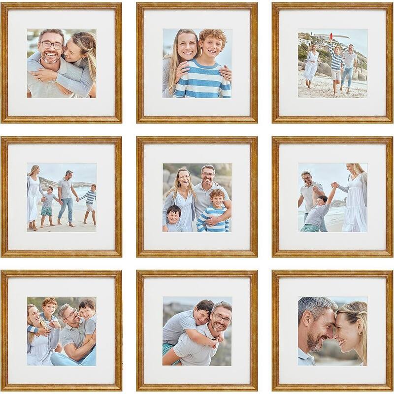Sheffield Home 9 Piece Gallery Wall Frame Set, -  Beaded Antique Bronze