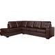preview thumbnail 16 of 45, Liam Top Grain Leather Tufted Sectional Chaise Sofa Chestnut Brown - Left Facing