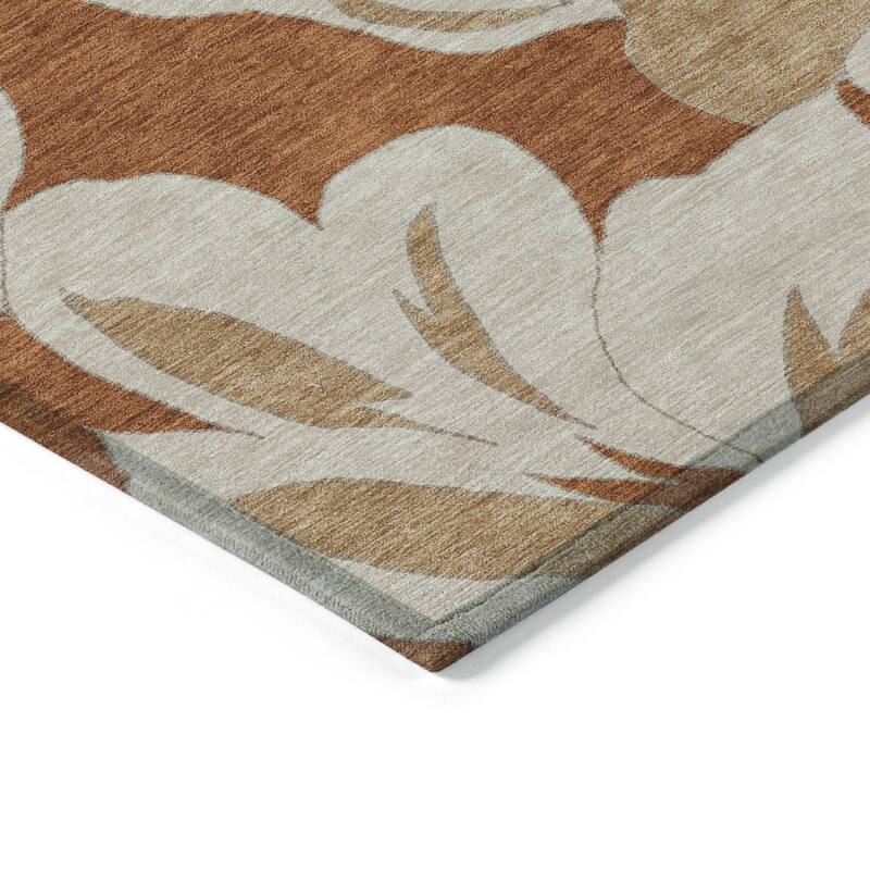 Machine Washable Indoor/ Outdoor Chantille Floral Contemporary Rug