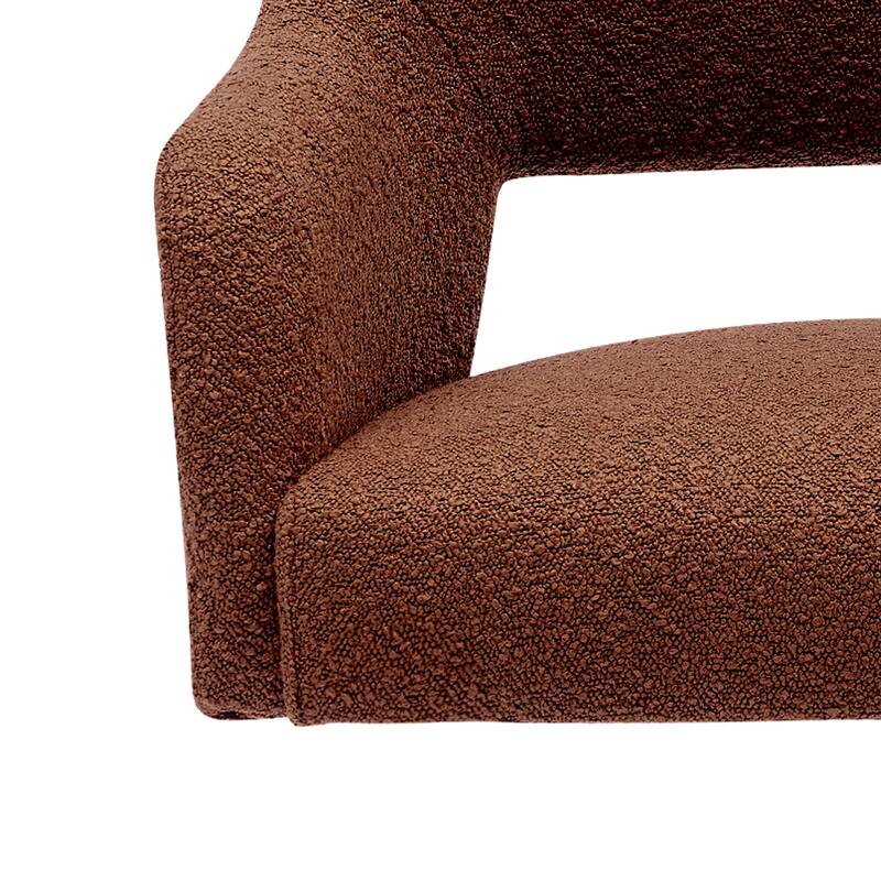 Boucle Polyester Upholstered Swivel Accent Chair - Stain Resistant