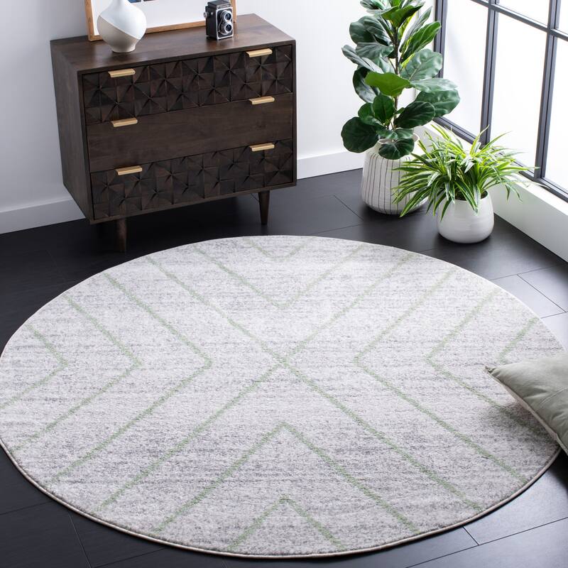 SAFAVIEH Adirondack Hediye Vintage Oriental Rug - 6' Round - Grey/Green