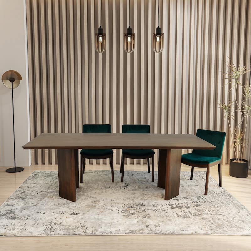 Sakuma 86" Japandi Style Solid Wood Rectangular Dining Table - Walnut
