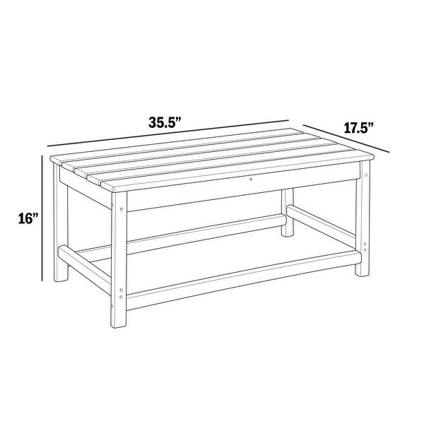 POLYTRENDS Laguna All Weather Poly Outdoor Coffee Table - Rectangle