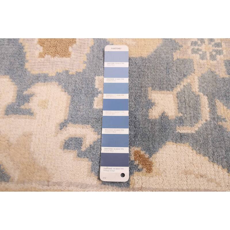 ECARPETGALLERY Hand-knotted Royal Oushak Light Denim Blue Wool Rug - 8'1 x 9'11