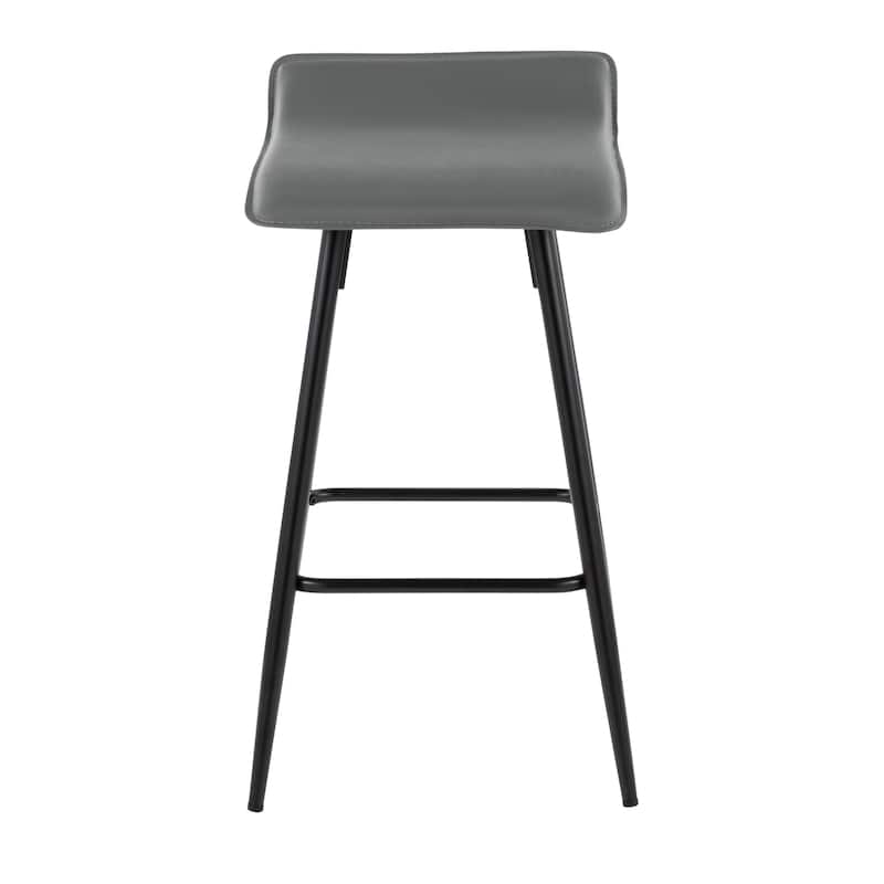 Porch & Den Tower Fixed-Height Counter Stool (Set of 2) - Grey