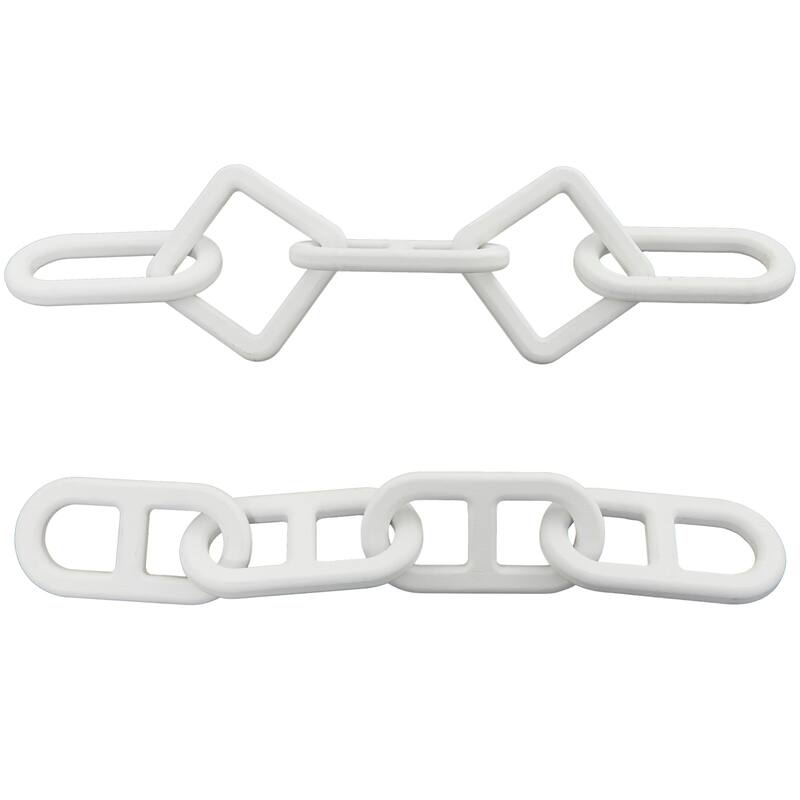 CosmoLiving by Cosmopolitan Geometric Wood Chain Sculpture (Set of 2, Set of 3) - Black, White, Brown