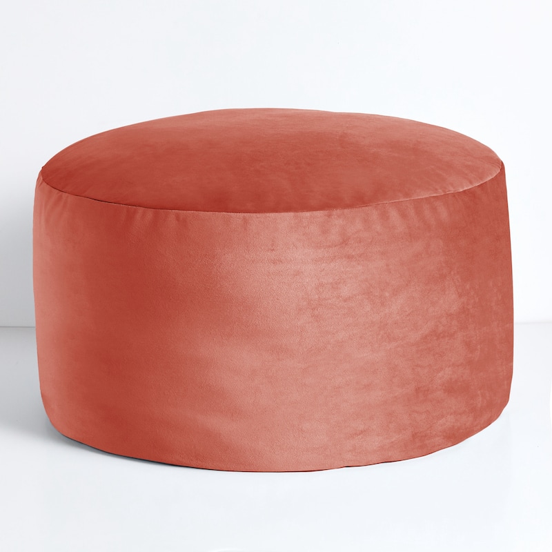 Sorra Home Solid Velvet Indoor Bean Pouf