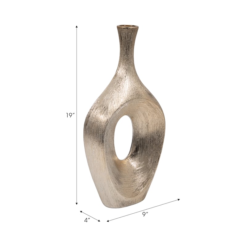 Sagebrook Home Ceramic 19" Open Cut Vase, Oval, 19"H