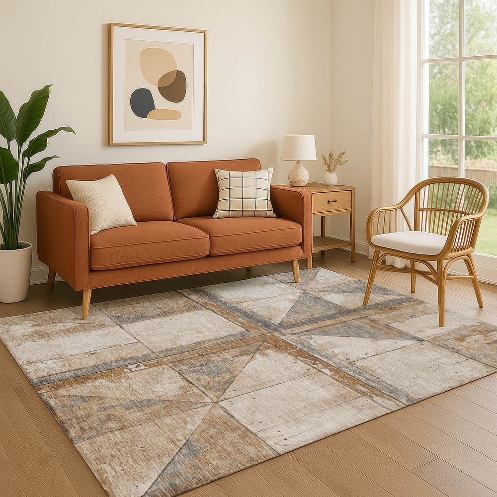 Premium Washable Super Soft Contemporary Geo Mayfield Rug