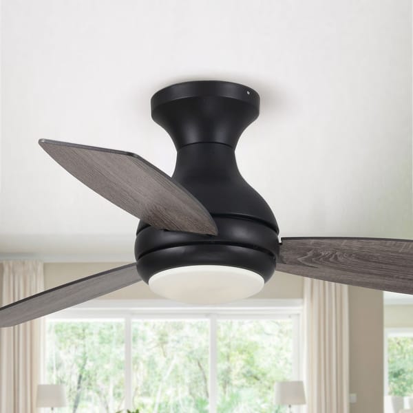 slide 2 of 8, 48" Oil Rubbed Bronze LED Low Profile Ceiling Fan with Light and Remote Control - 48 in