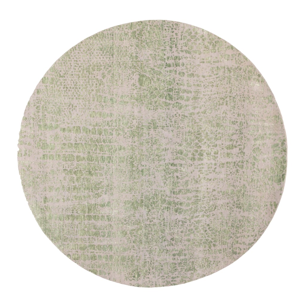 ECARPETGALLERY Hand-knotted Legacy Light Green Silk, Wool Rug - 7'8 x 7'8