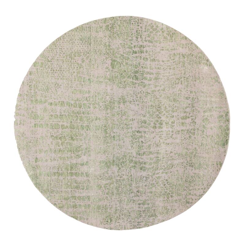 ECARPETGALLERY Hand-knotted Legacy Light Green Silk, Wool Rug - 7'8 x 7'8