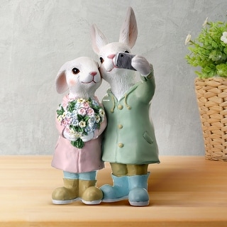 Resin Standing Selfie Bunnies 9" - Bed Bath & Beyond - 32905625
