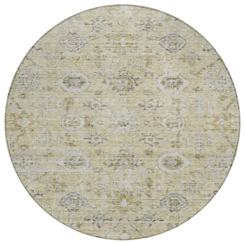 HomeRoots Damask Traditional Rectangle Outdoor Rug