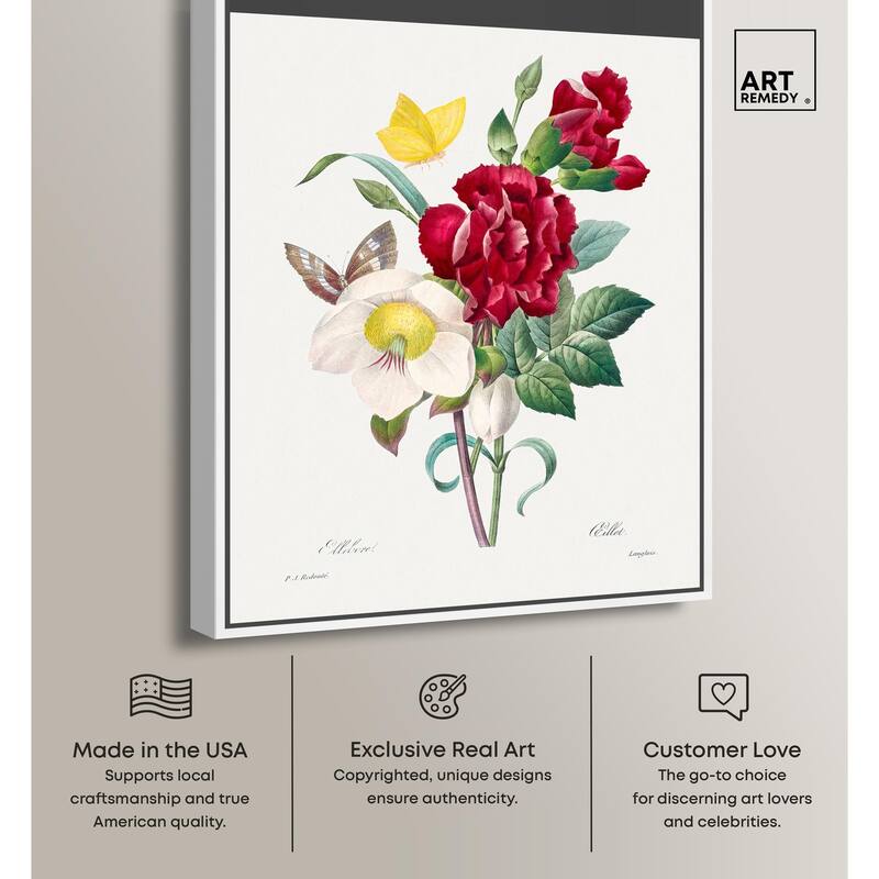 Winter Rose and Carnation Canvas by Art Remedy