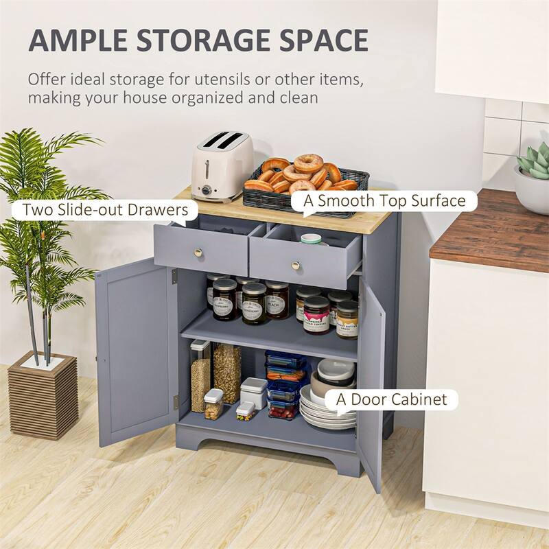 Sideboard Buffet Cabinet, Double Door Kitchen Cabinet,Adjustable Shelf