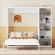 preview thumbnail 2 of 12, Full Size Foldable Wall Bed with Storage Shelves and Cabinet Design Ideal for Guest Rooms or Home Offices