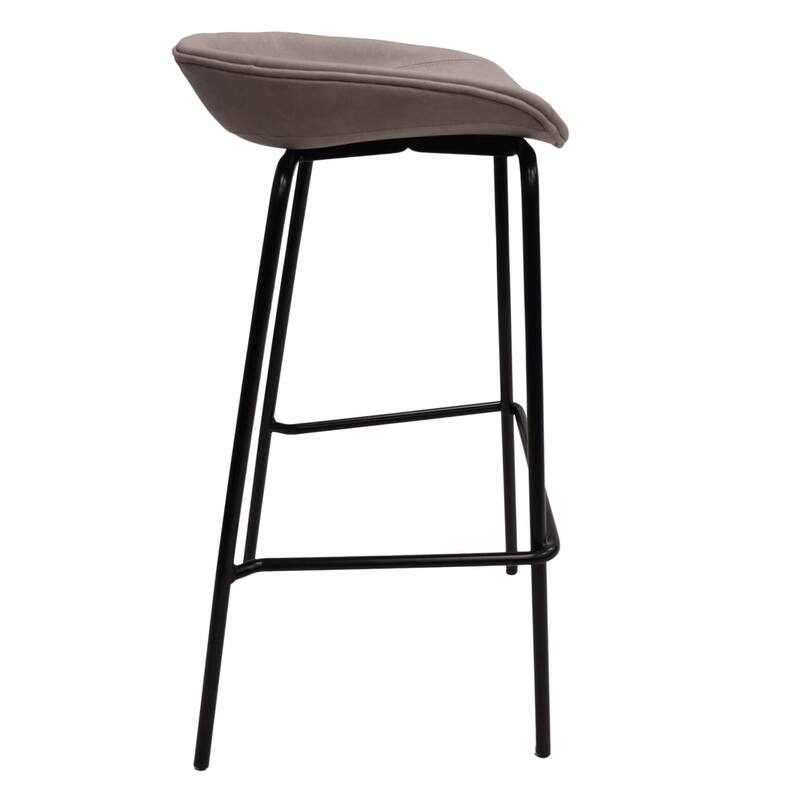 Leather Barstool with Powder-Coated Iron Frame Servos Series
