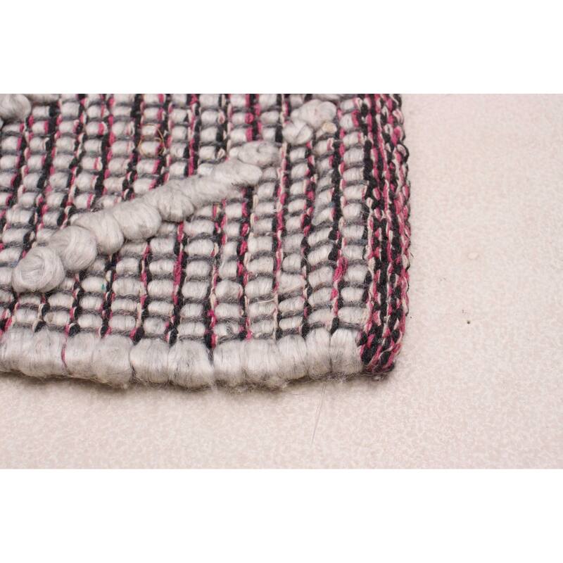ECARPETGALLERY Braid weave Sienna Grey Wool Rug - 6'0 x 9'1